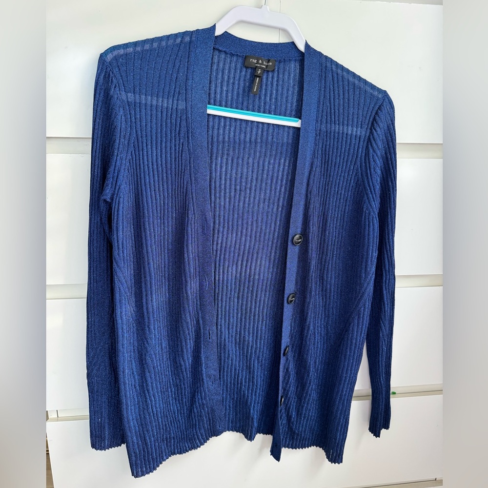 rag & bone shimmery Navy Cardigan Sweater